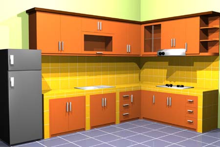 Design Dapur Kecil on Dapur Pada Hunian Modern Minimalis Yang Menerapkan Pewarnaan Cerah